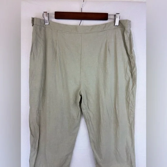 VINTAGE Deadstock Y2K Linen Pant Utility Jogger NEW Green Streetwear 90s Pull XL - Picture 9 of 14